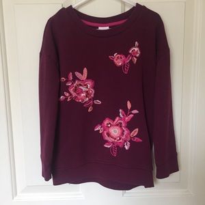 Gymboree flower embroidered sweatshirt XS 5-6